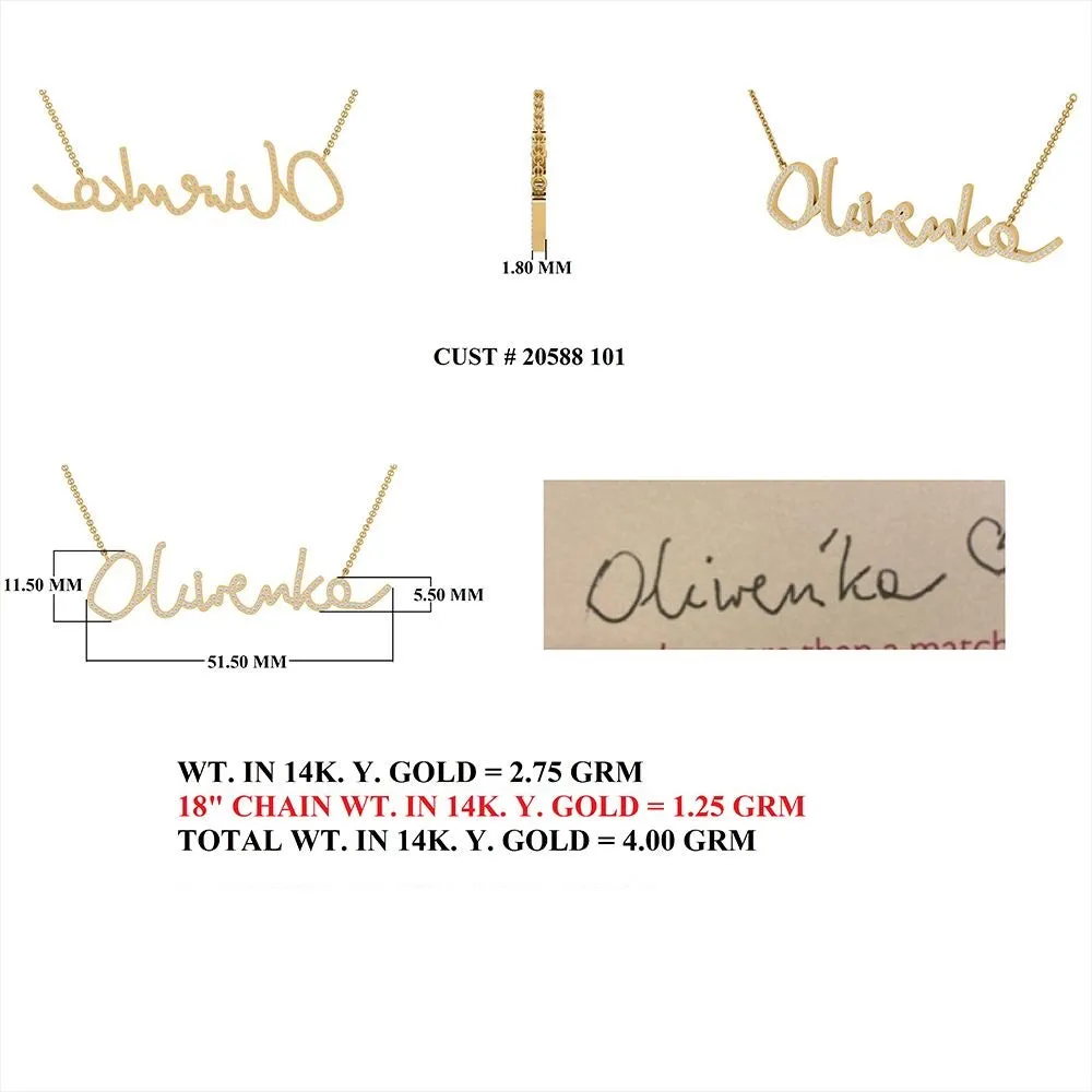 Diamond Oliwenka Name Necklace