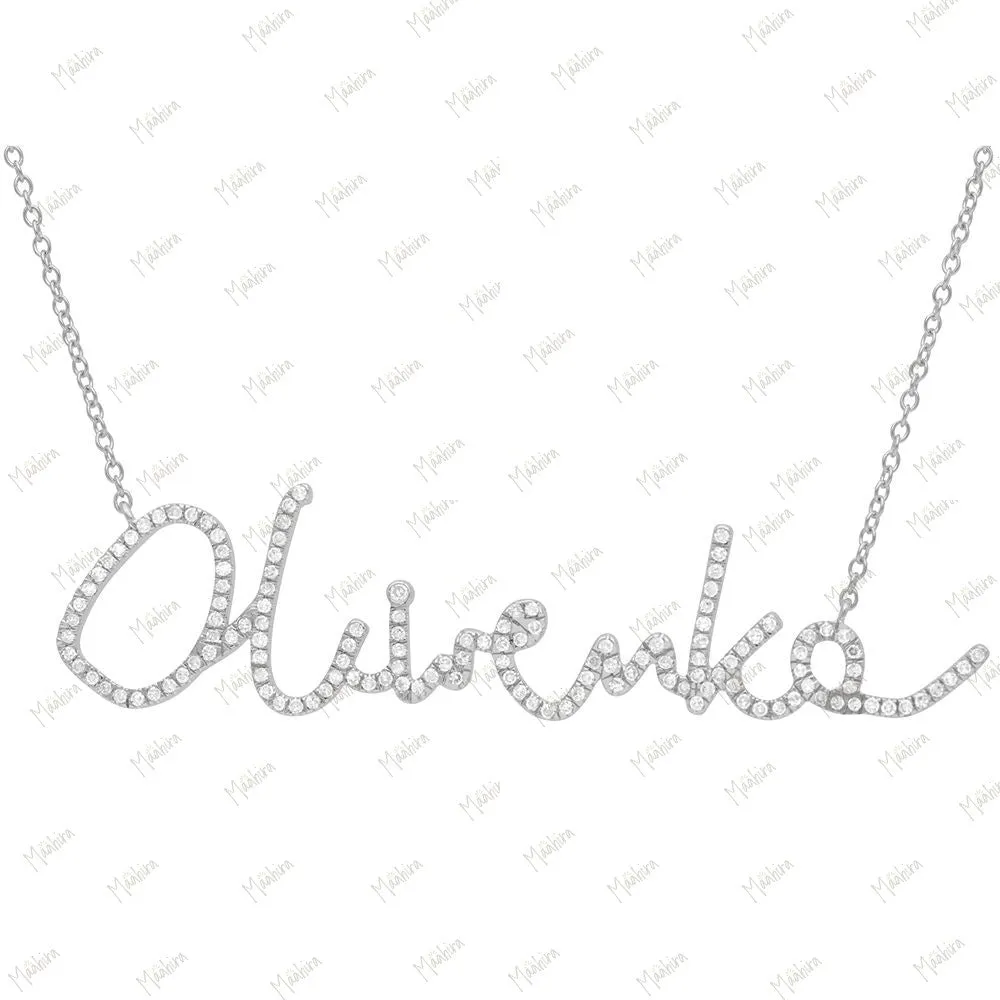 Diamond Oliwenka Name Necklace