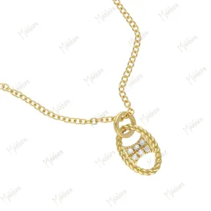 Diamond Oval Pendant Necklace