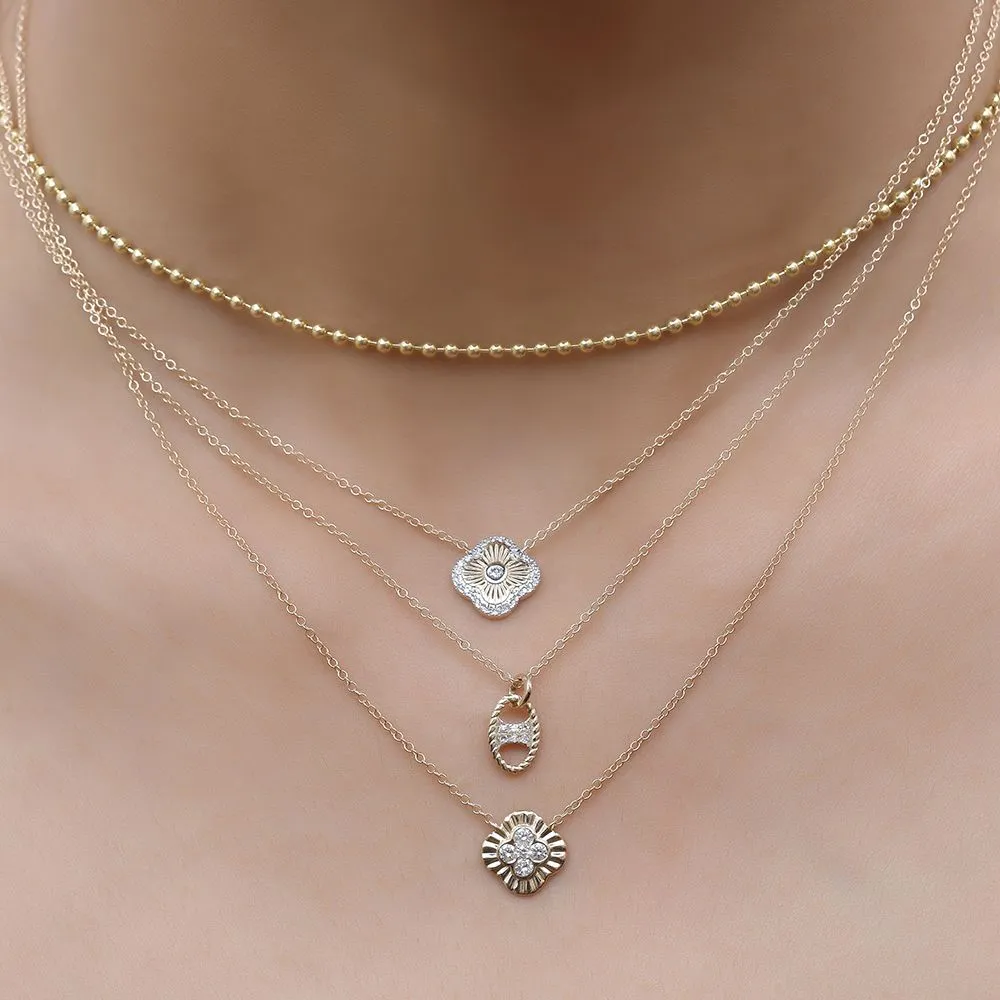Diamond Oval Pendant Necklace
