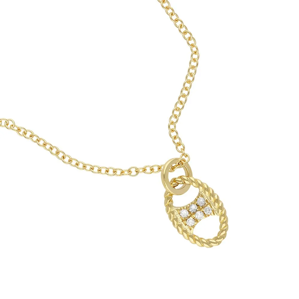 Diamond Oval Pendant Necklace