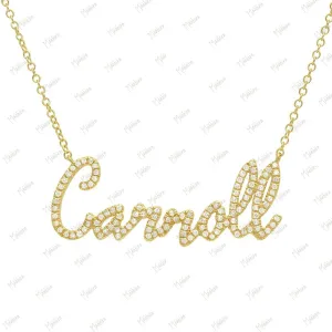 Diamond Personalized Carroll Name Necklace