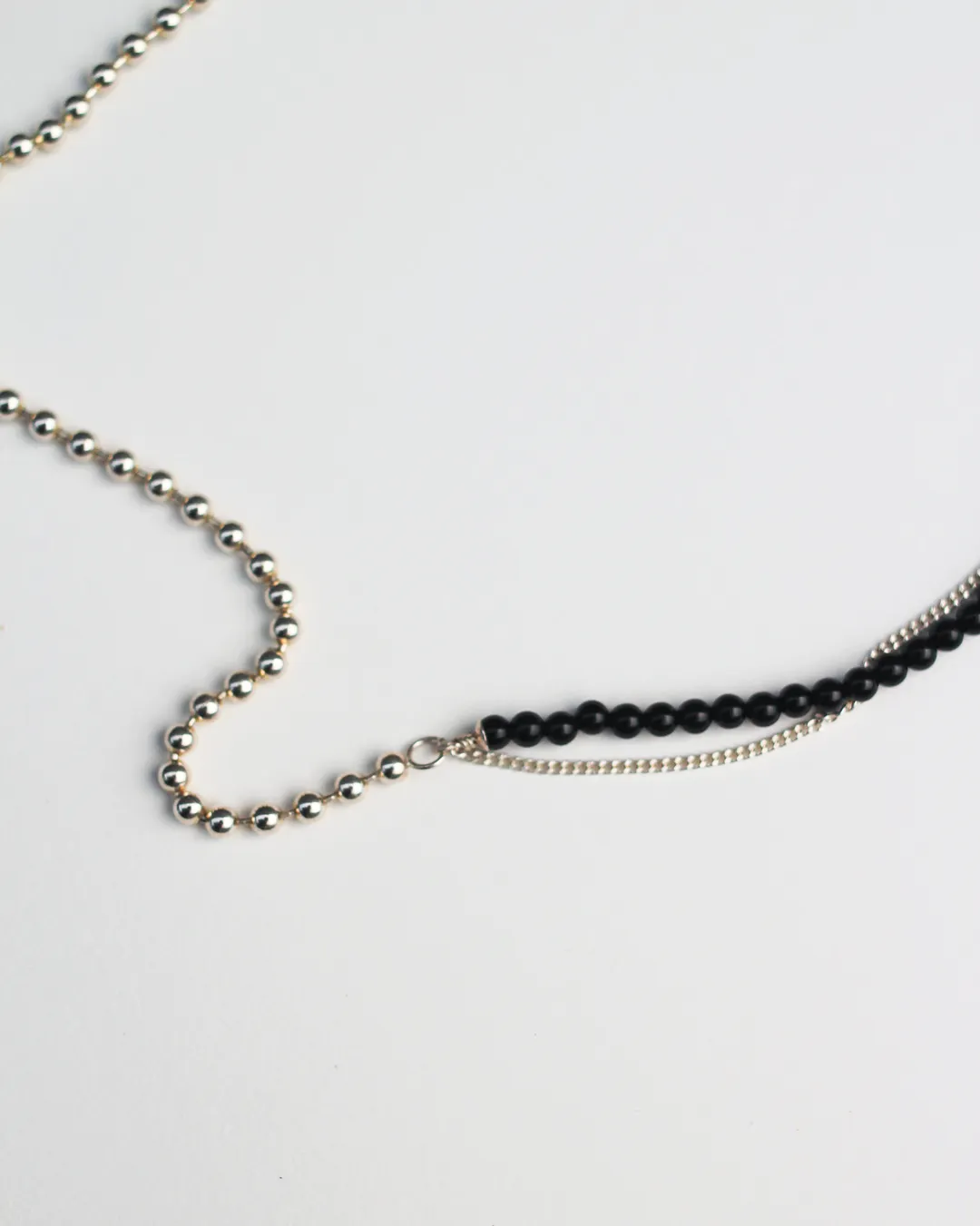 Fine Ball Chain Gemstone Necklace - Onyx