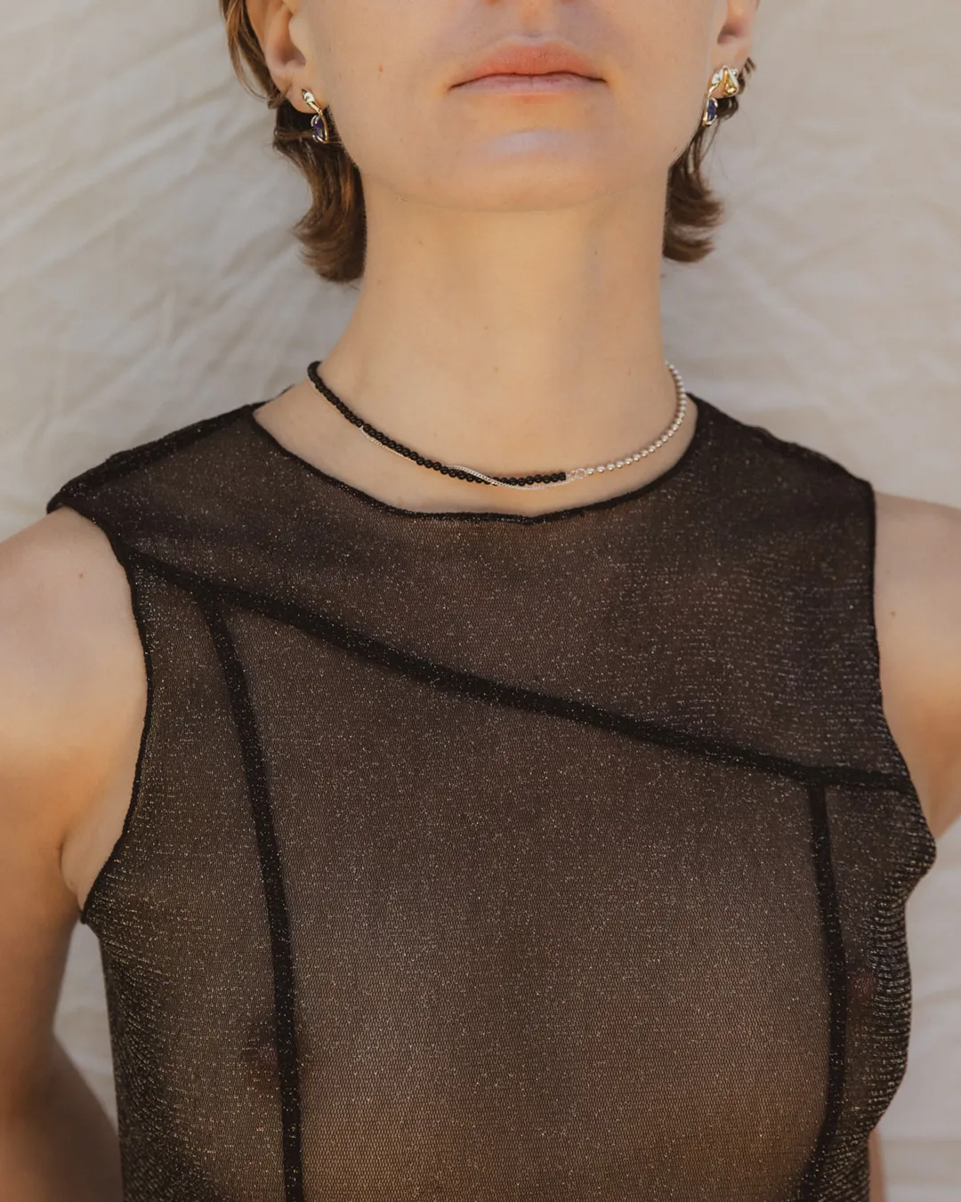 Fine Ball Chain Gemstone Necklace - Onyx