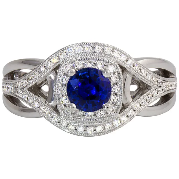 Gems of Distinction Collection's 14k White Gold .71ct Aquamarine & .35ctw Diamond Ring