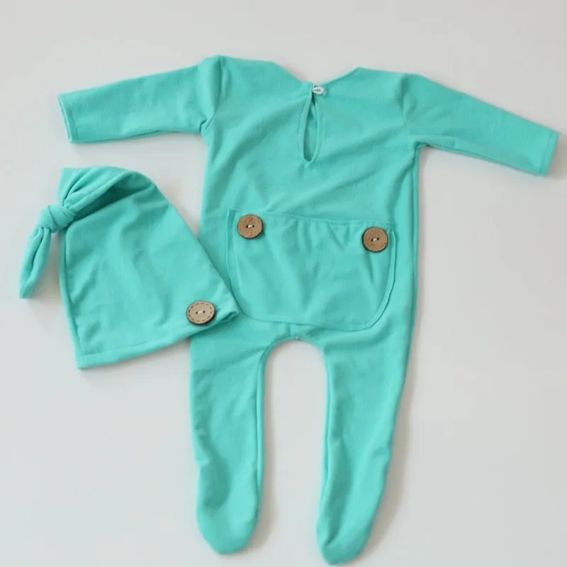 Handmade Newborn Photo Props Romper and Hat