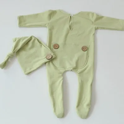Handmade Newborn Photo Props Romper and Hat