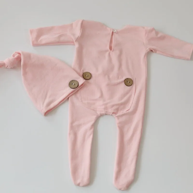 Handmade Newborn Photo Props Romper and Hat