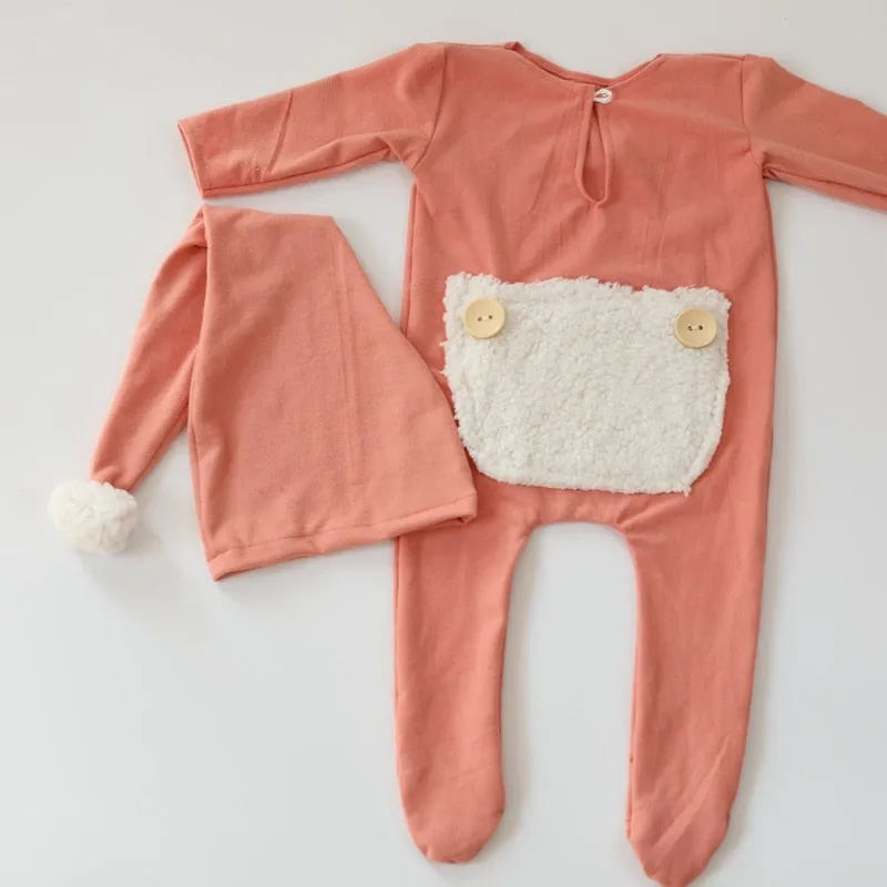 Handmade Newborn Photo Props Romper and Hat