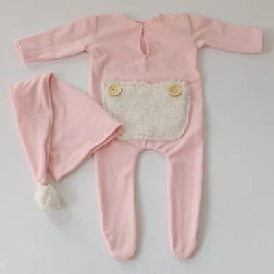 Handmade Newborn Photo Props Romper and Hat