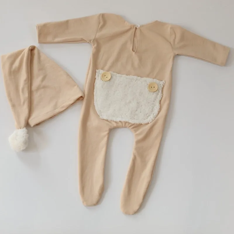 Handmade Newborn Photo Props Romper and Hat