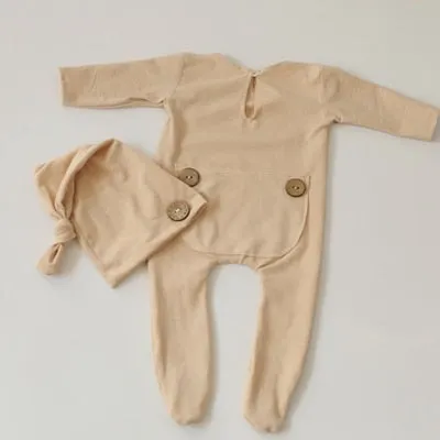 Handmade Newborn Photo Props Romper and Hat
