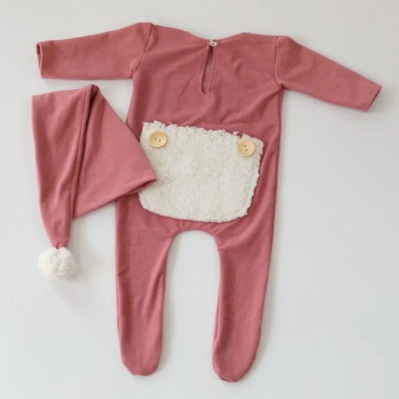 Handmade Newborn Photo Props Romper and Hat
