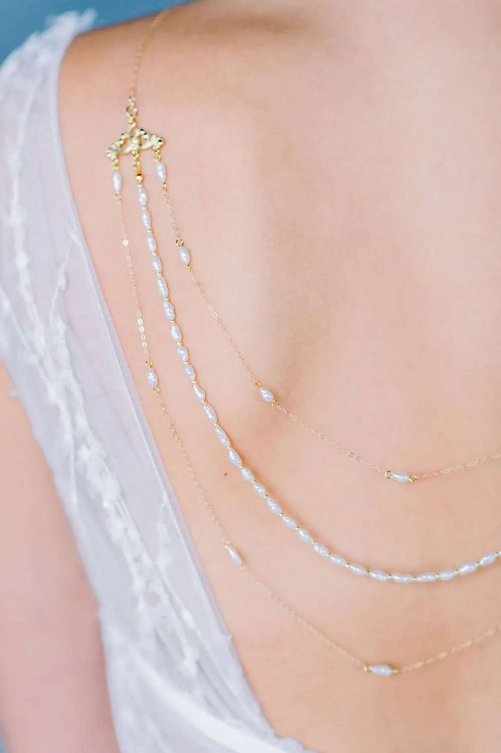 IRIS Draped Vintage Pearl Back Necklace