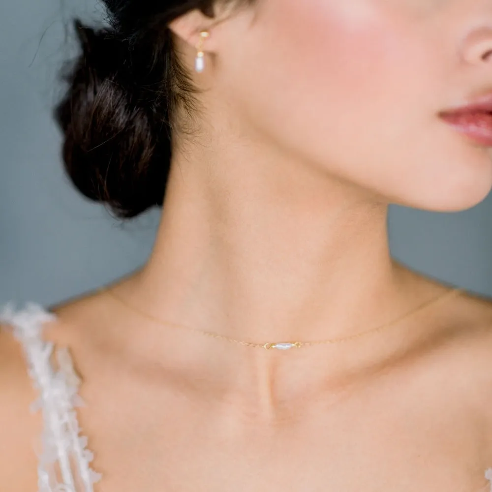 IRIS Draped Vintage Pearl Back Necklace