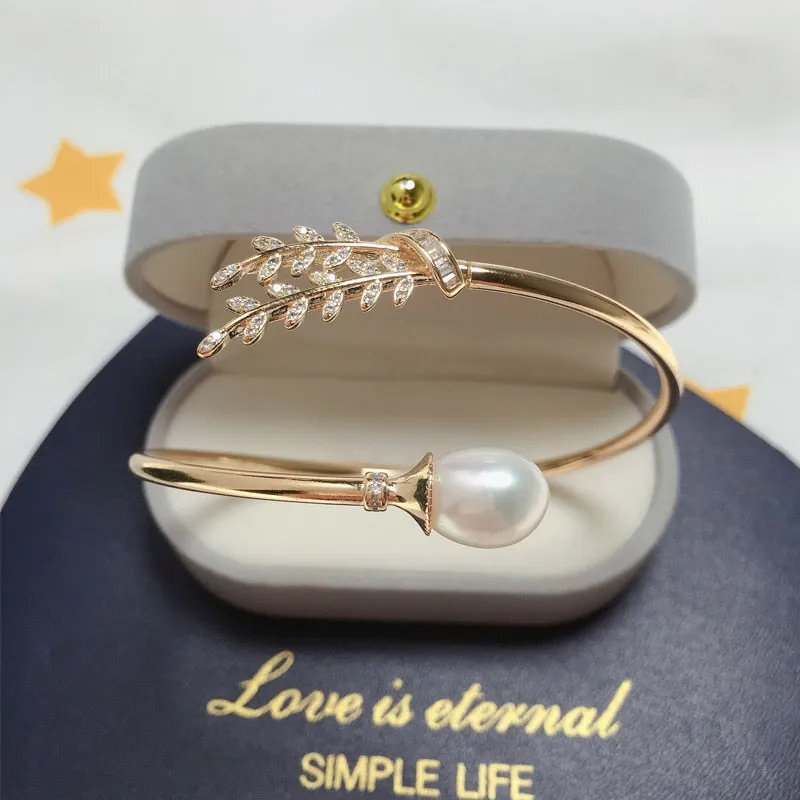 Ivy Bracelet Zircon Mosaic Natural Freshwater Pearl Elastic Bracelet