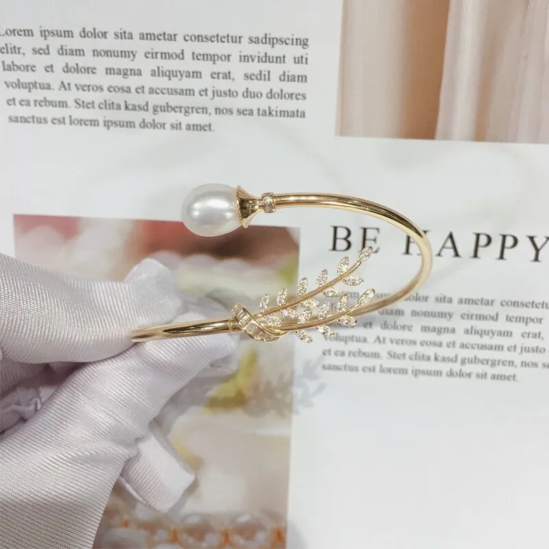 Ivy Bracelet Zircon Mosaic Natural Freshwater Pearl Elastic Bracelet