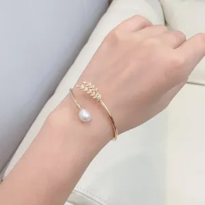 Ivy Bracelet Zircon Mosaic Natural Freshwater Pearl Elastic Bracelet