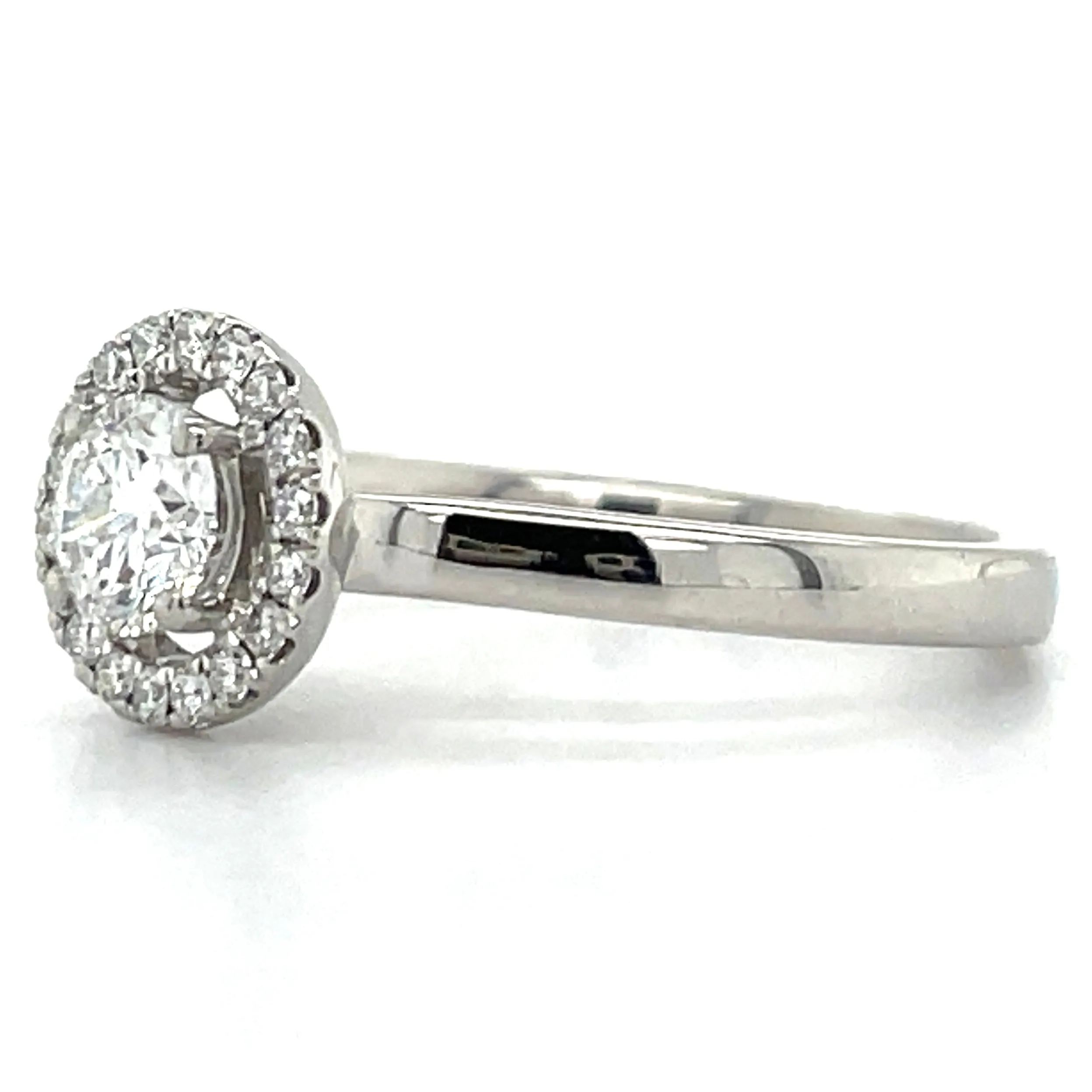 Jess - Platinum Earth Grown 0.59ct Round Halo Diamond Engagement Ring