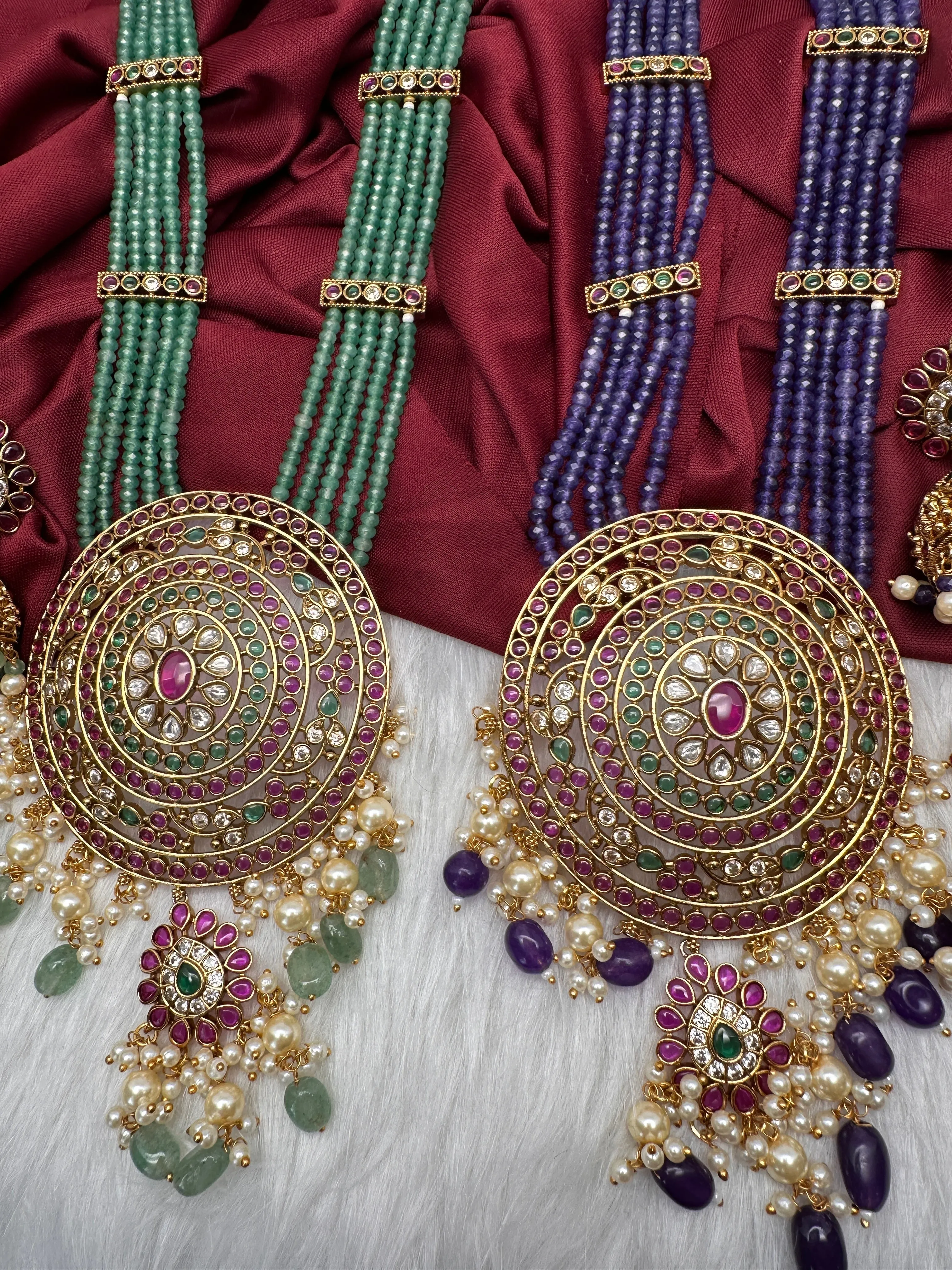Kempu Onyx Beads Rani Haar Color Stone Necklace