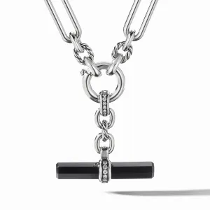 Lexington Chain Link Necklace with Black Onyx and Diamonds