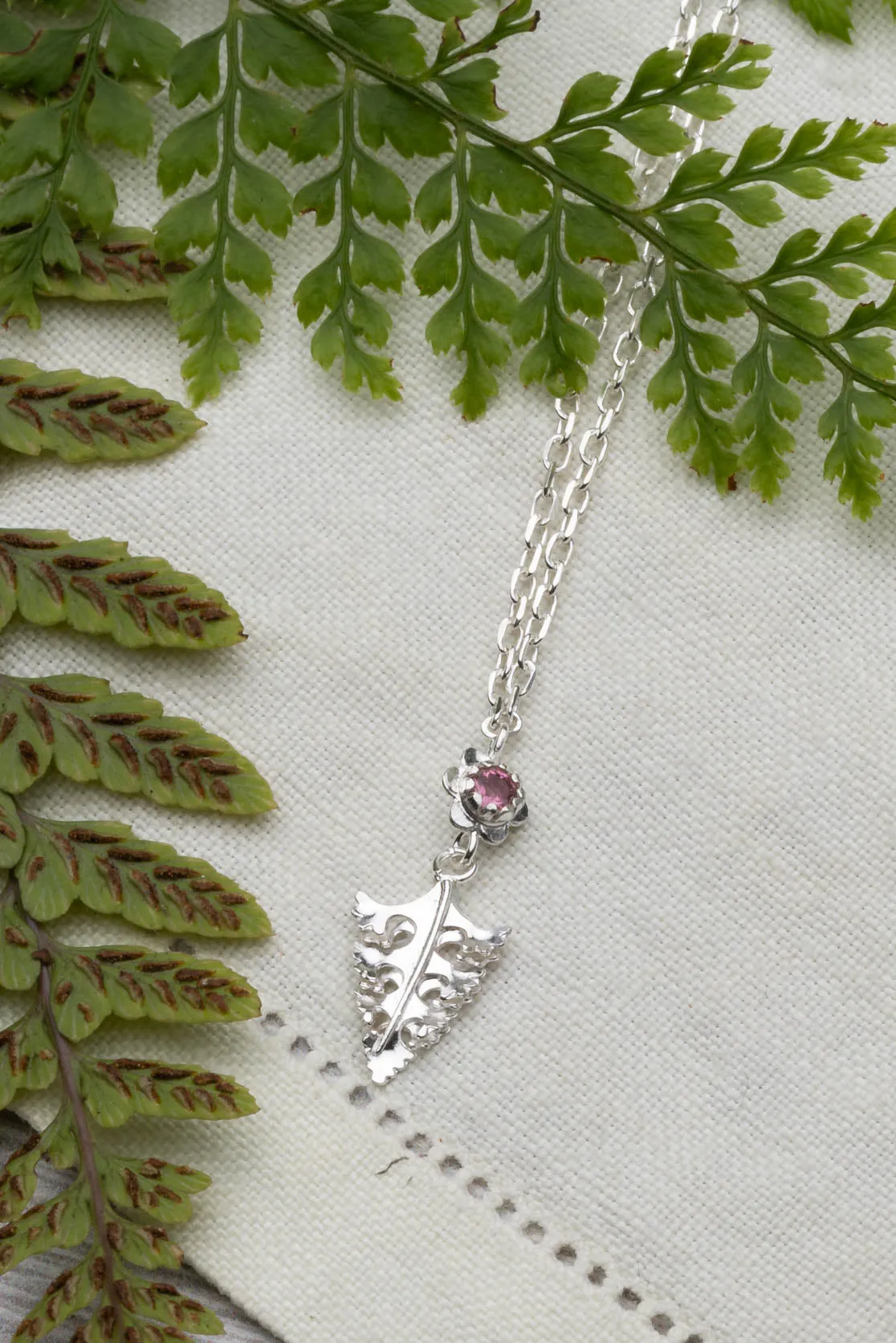 Mini Arts And Crafts Leaf And Forget Me Not pendant