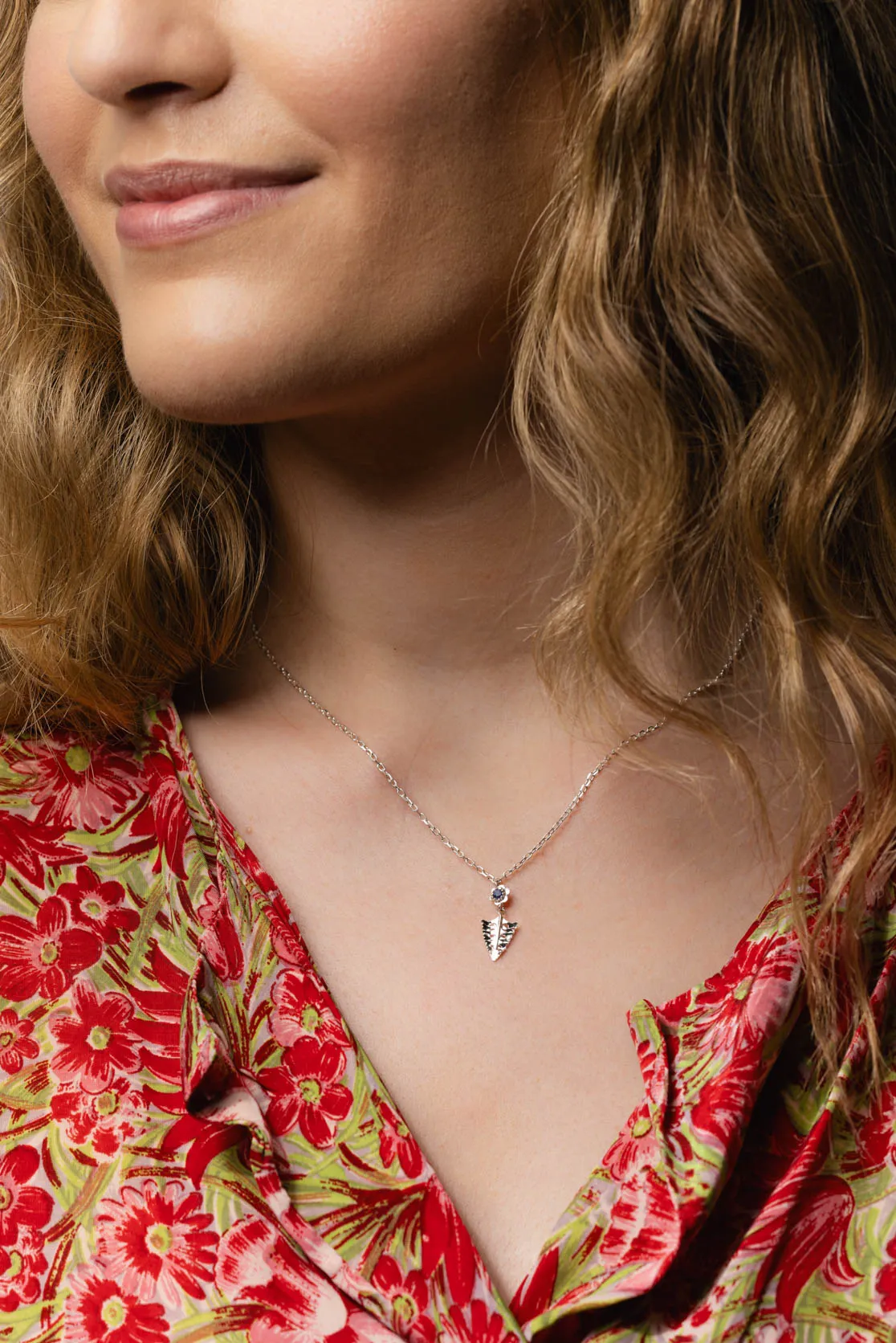 Mini Arts And Crafts Leaf And Forget Me Not pendant