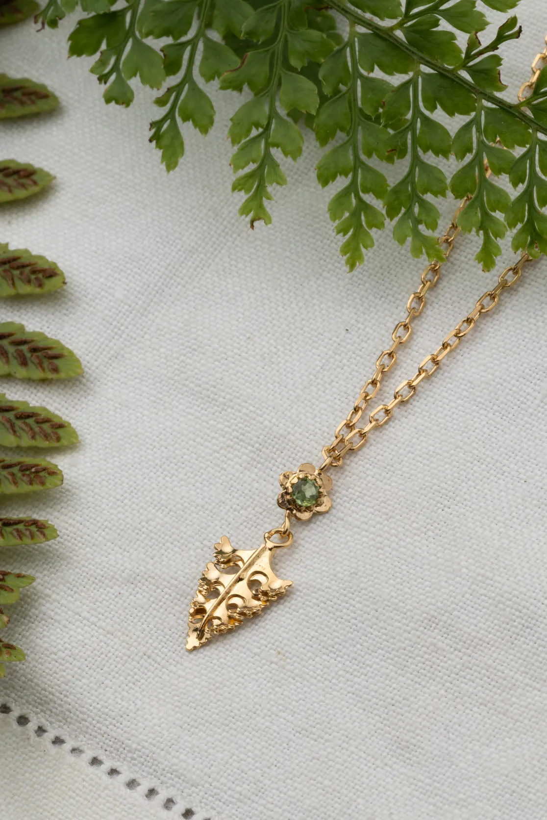 Mini Arts And Crafts Leaf And Forget Me Not pendant