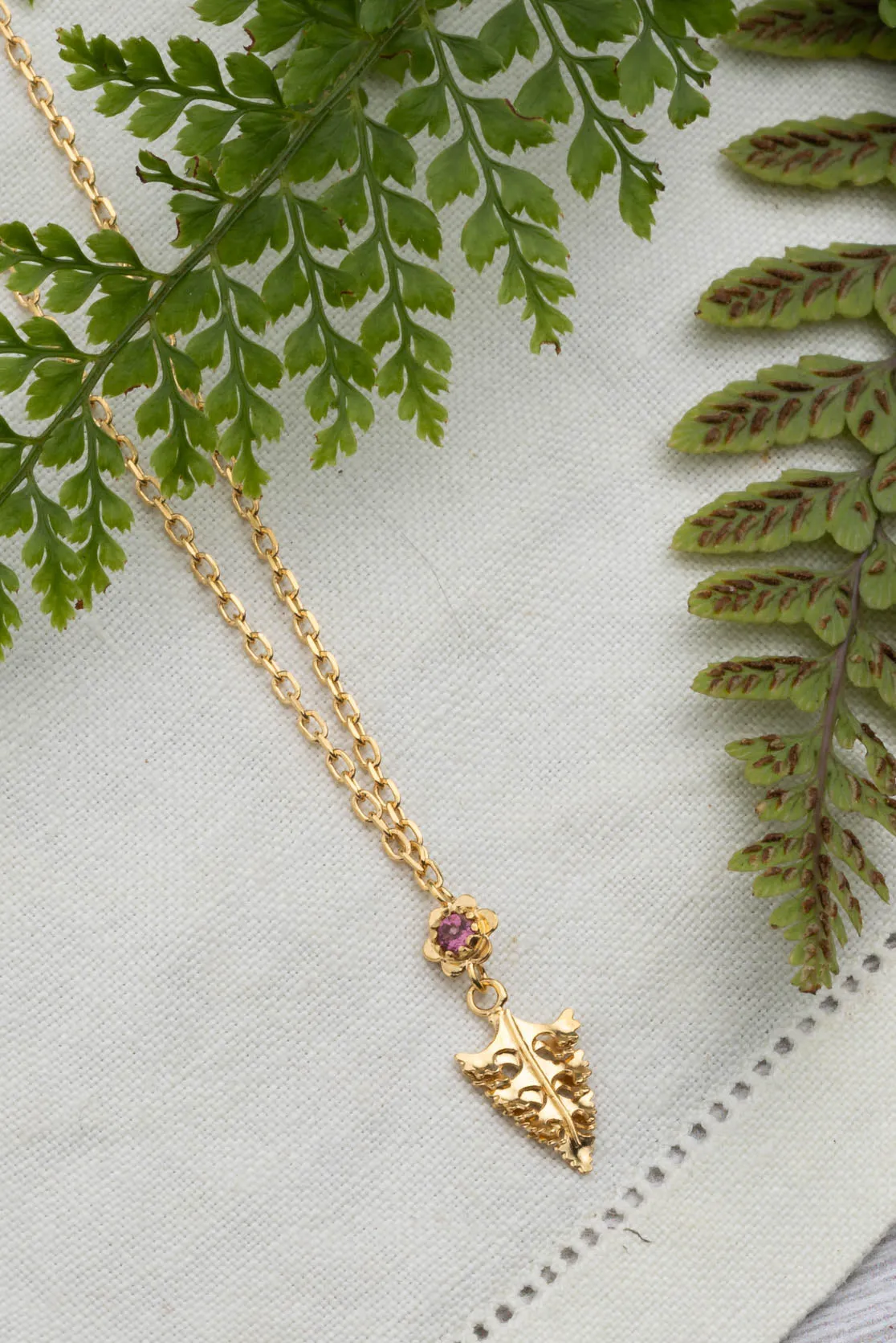 Mini Arts And Crafts Leaf And Forget Me Not pendant