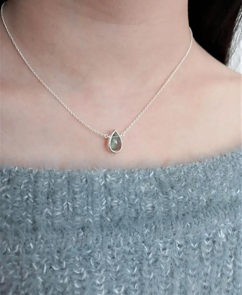 Moss Aquamarine Pendant Necklace