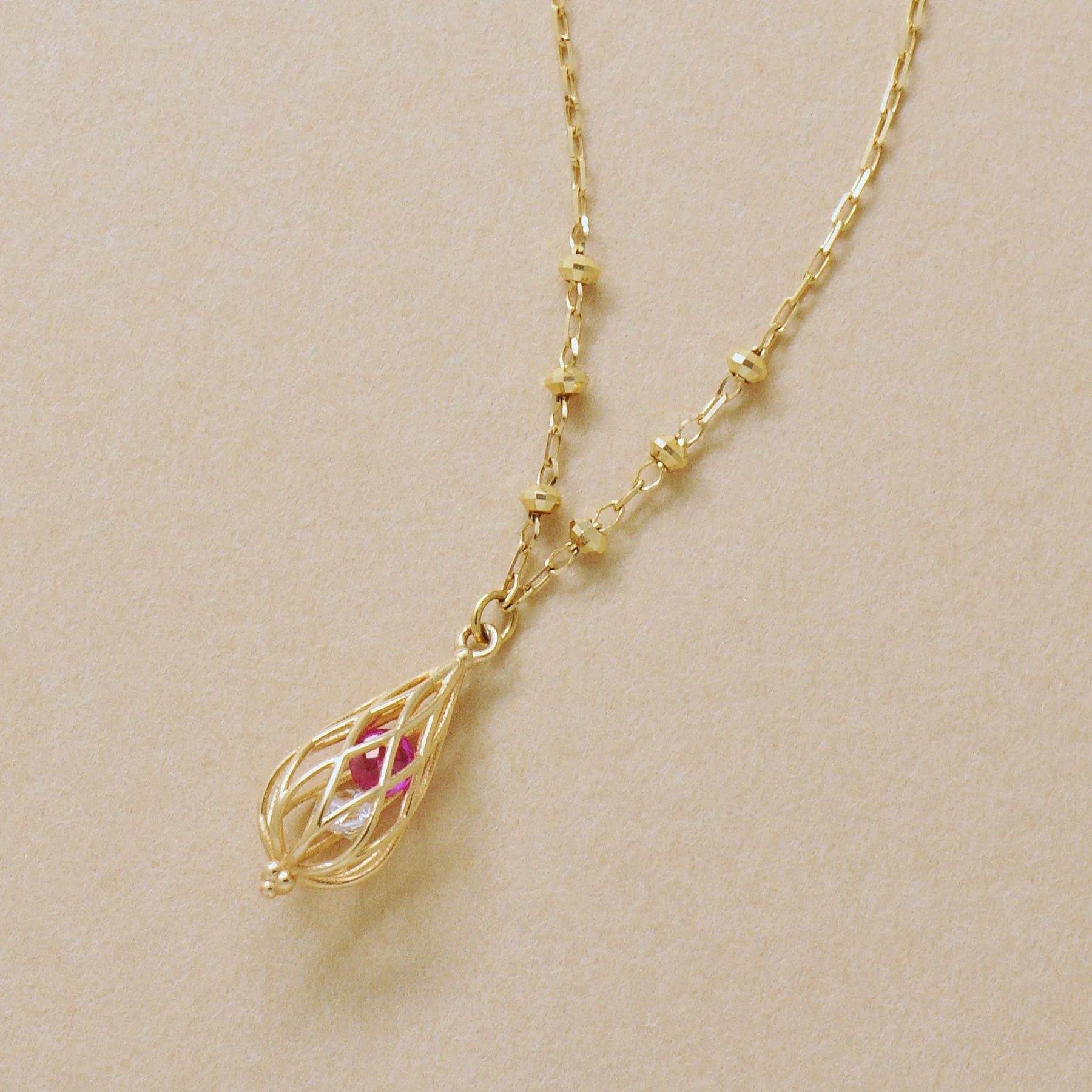 [Pannier] 10K Chandelier Necklace (Yellow Gold)