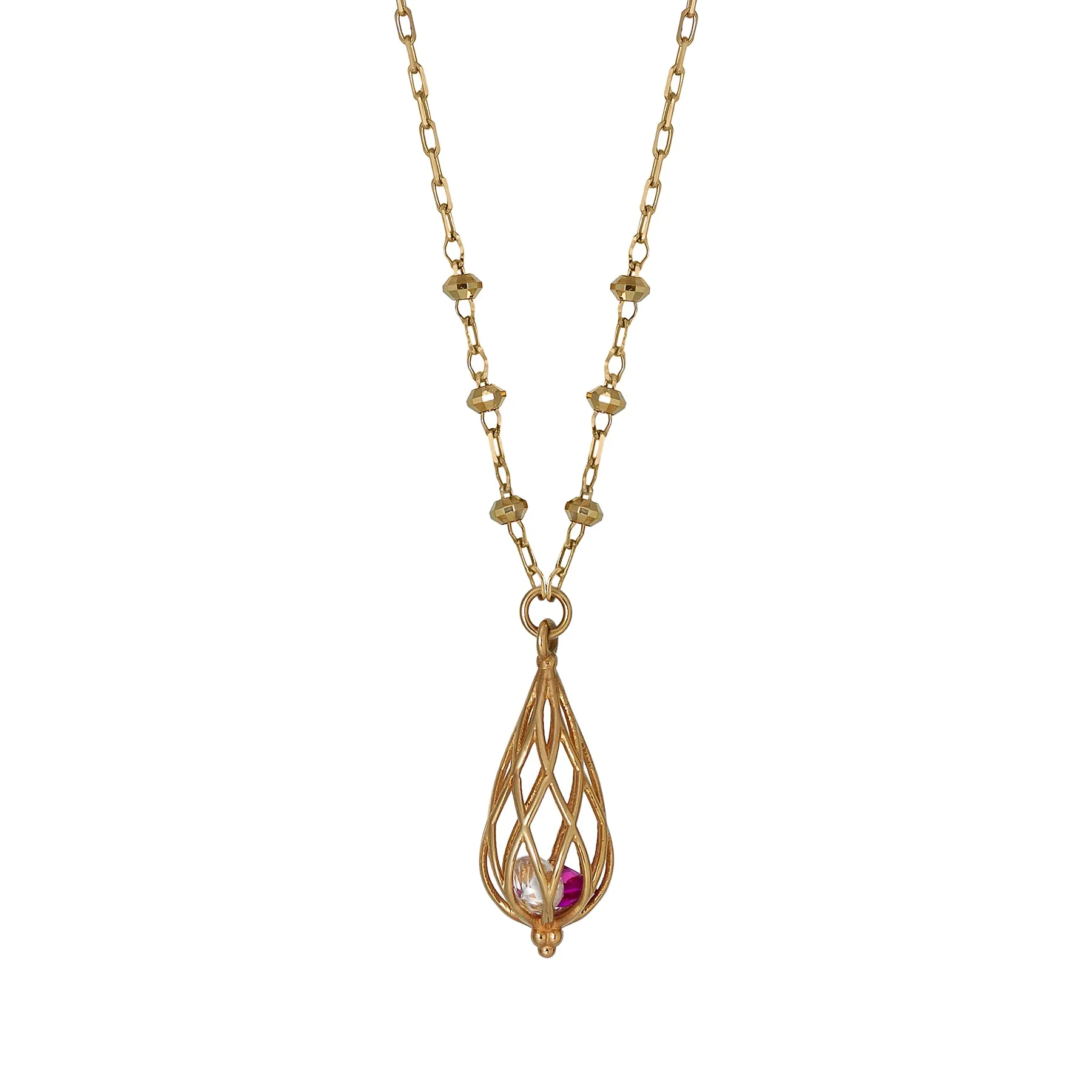 [Pannier] 10K Chandelier Necklace (Yellow Gold)