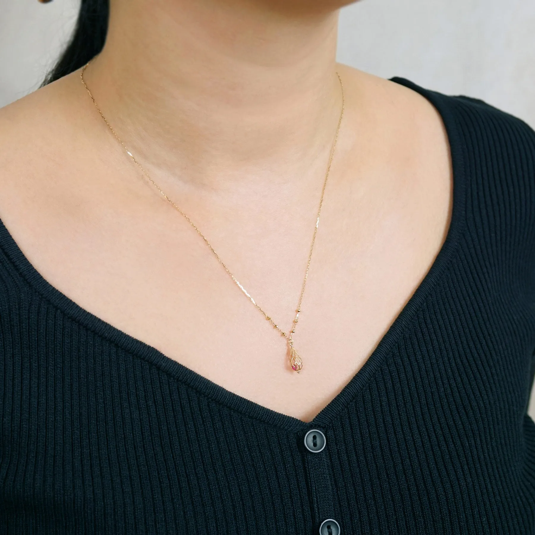[Pannier] 10K Chandelier Necklace (Yellow Gold)