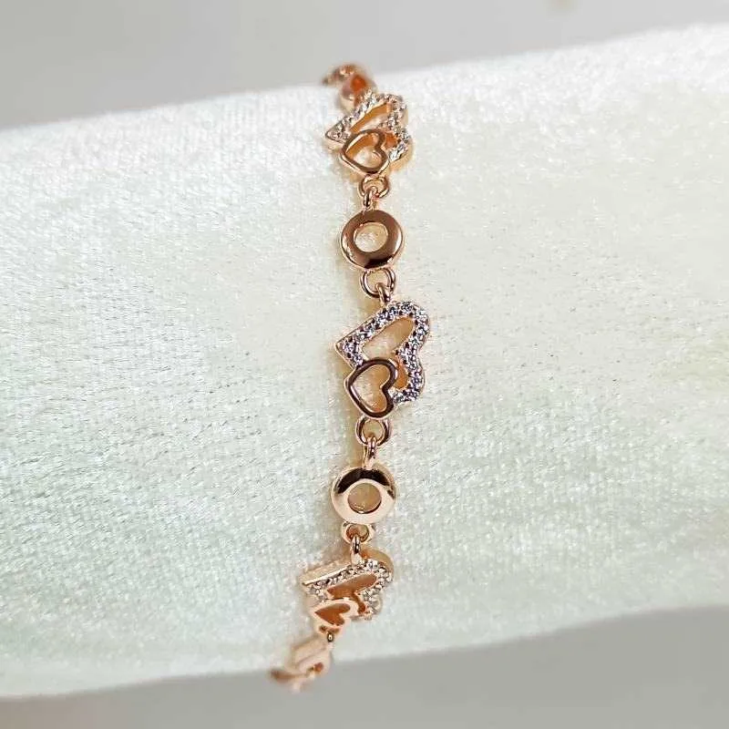 Rose Gold Cute Heart  Bracelet