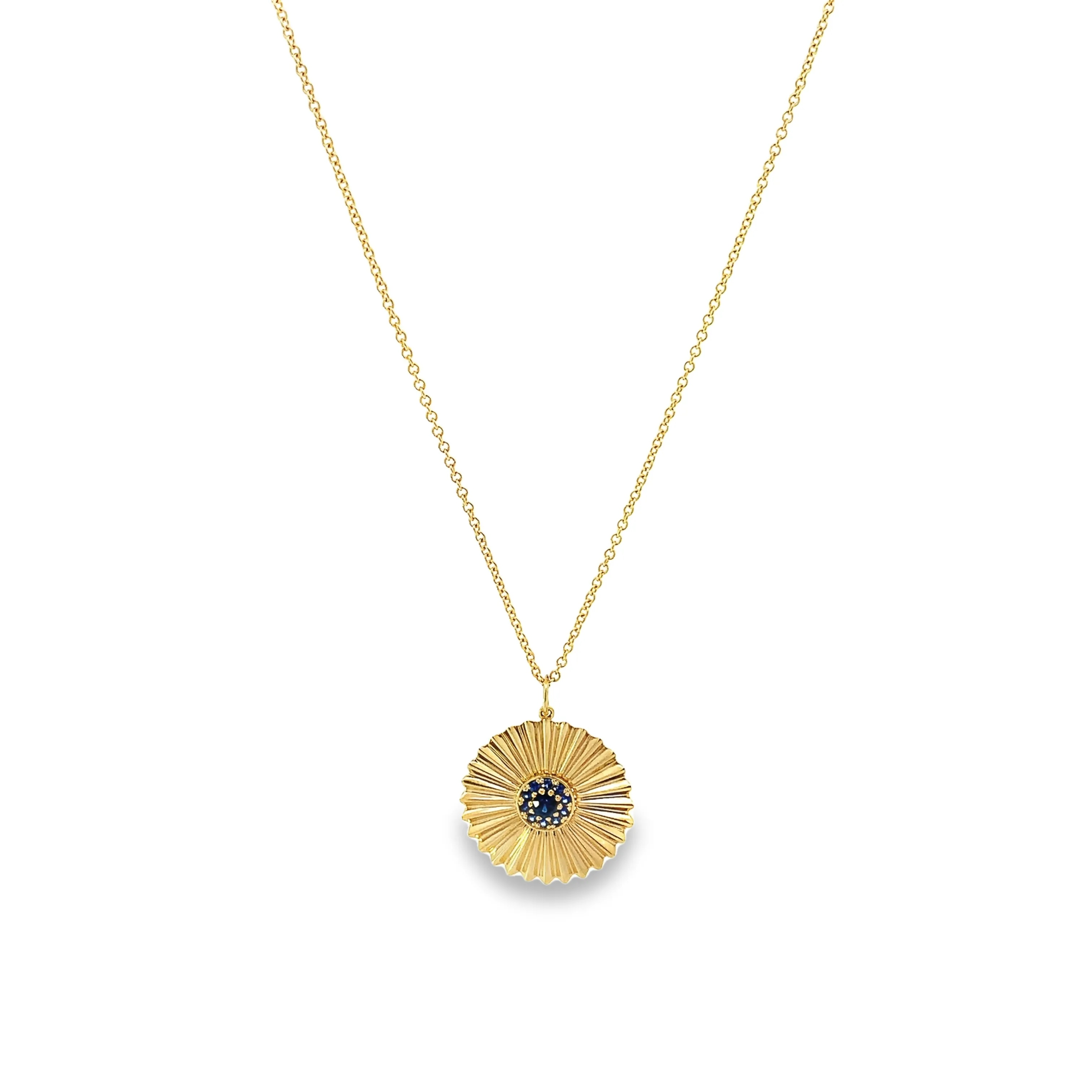 Sapphire Sunburst Necklace - made to order