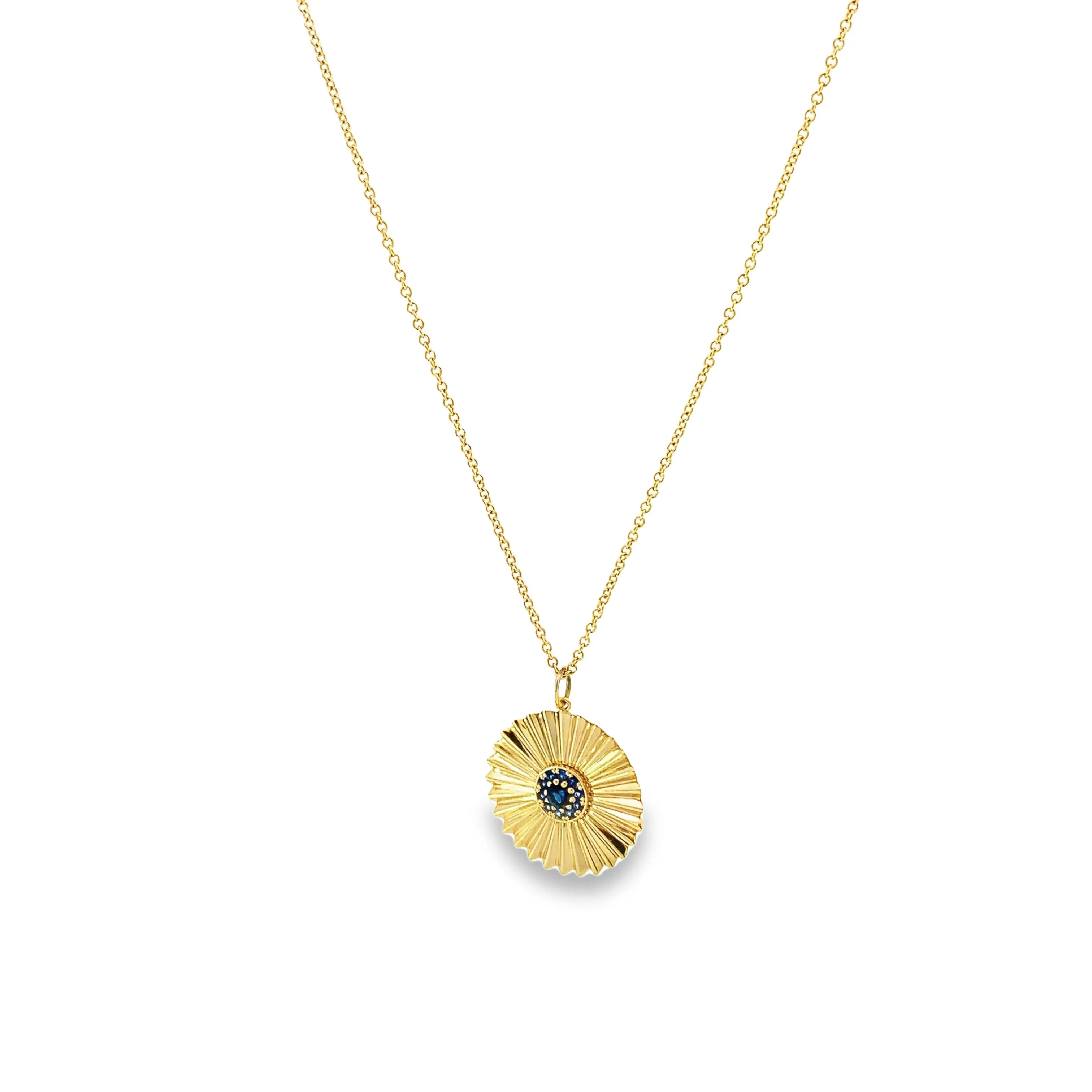 Sapphire Sunburst Necklace - made to order