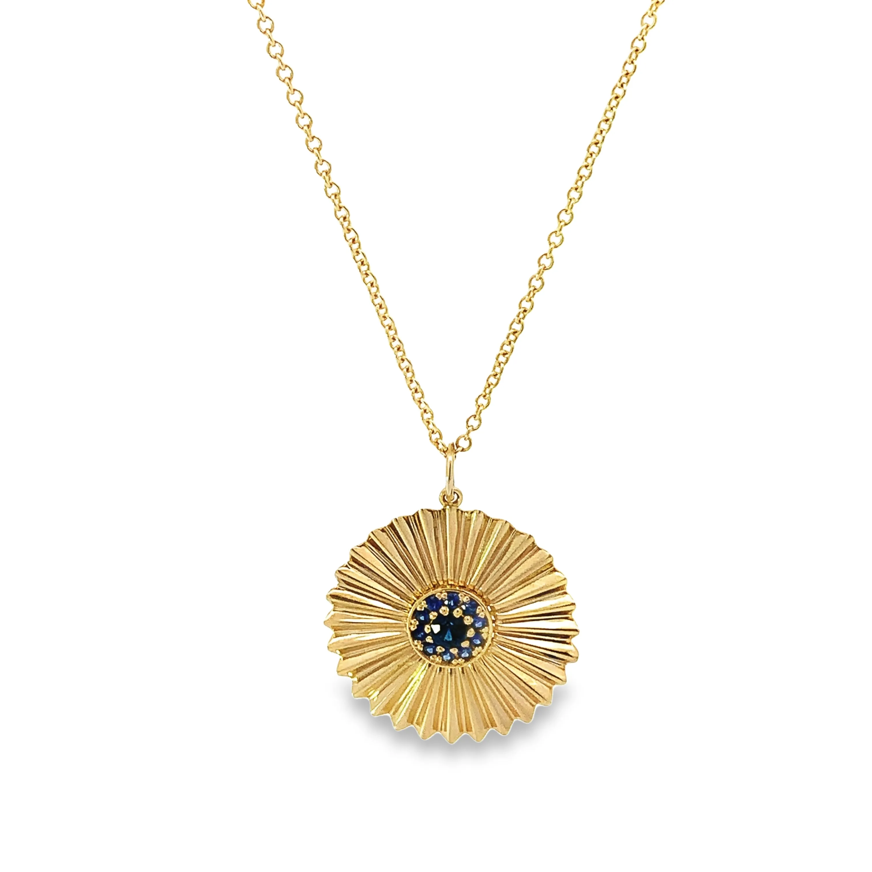 Sapphire Sunburst Necklace - made to order