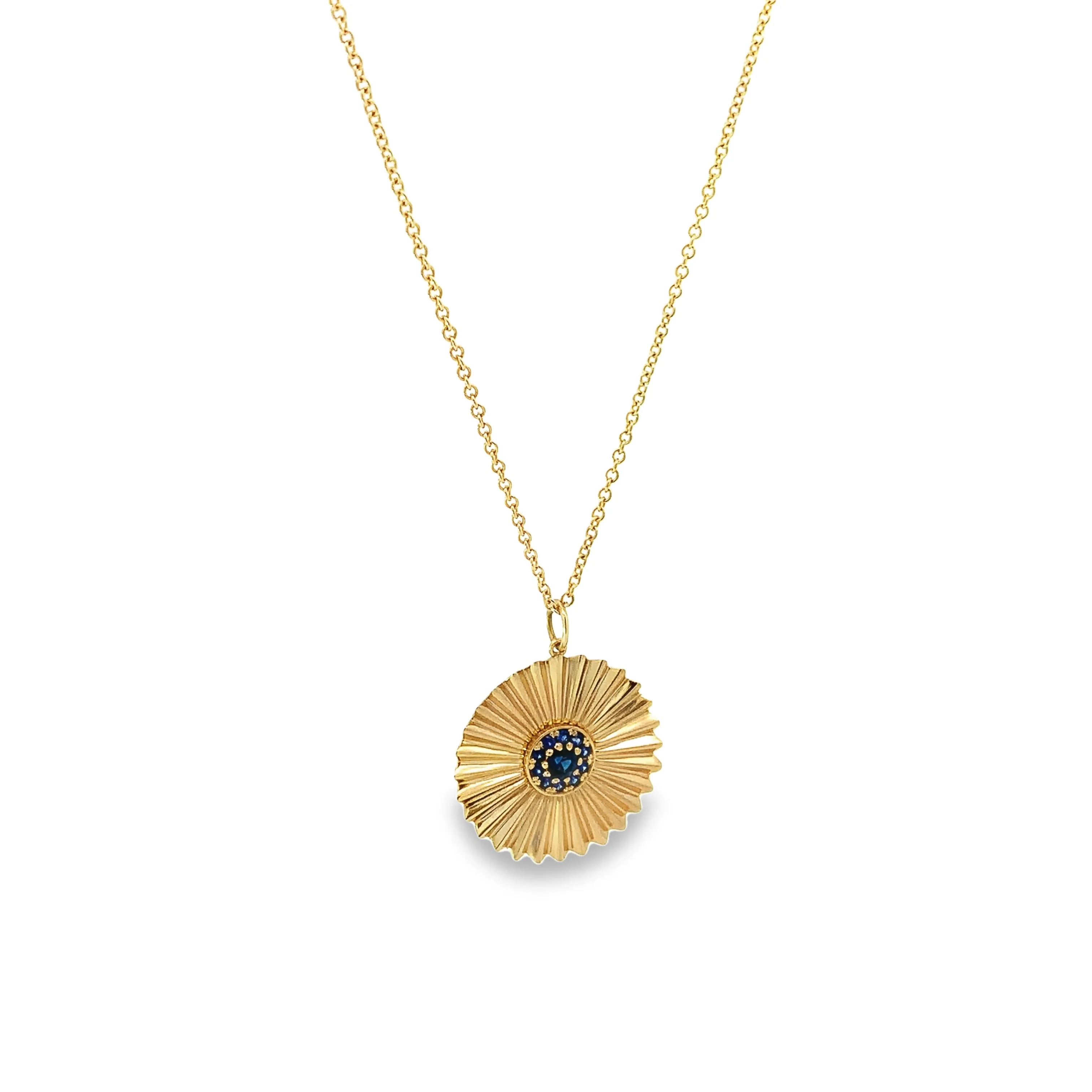 Sapphire Sunburst Necklace - made to order