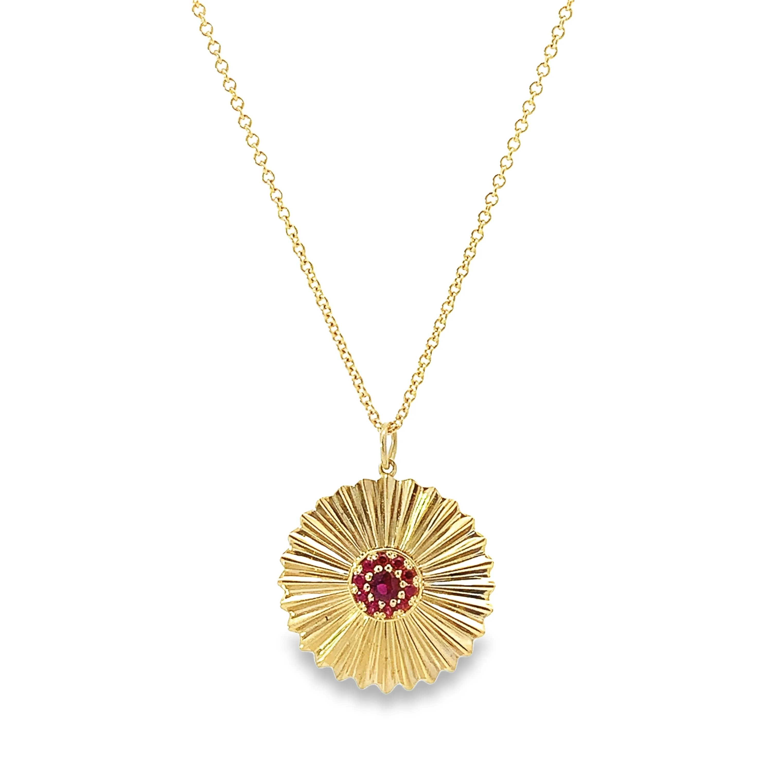 Sapphire Sunburst Necklace - made to order