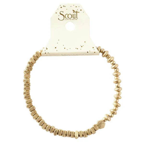 SCO Mini Metal Stacking Bracelet - Mixed Beads Gold