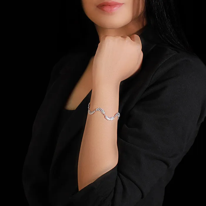 Silver Woven Leaf Bracelet