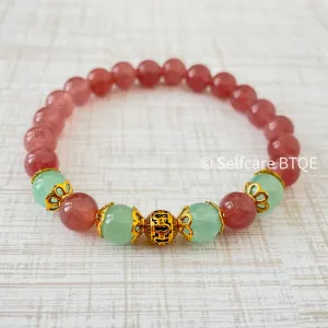 Strawberry Aquamarine Harmony Bracelet | 8 mm