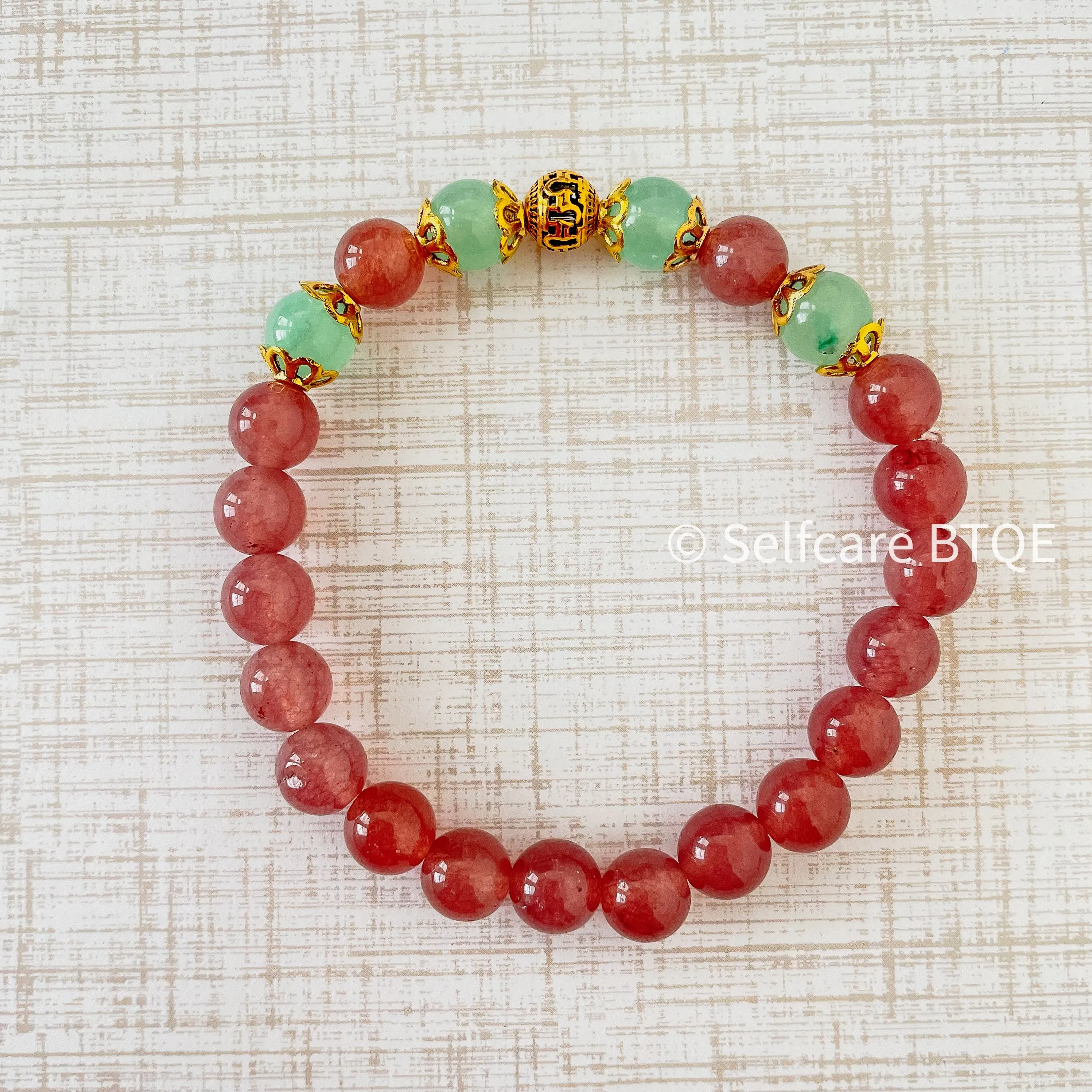 Strawberry Aquamarine Harmony Bracelet | 8 mm