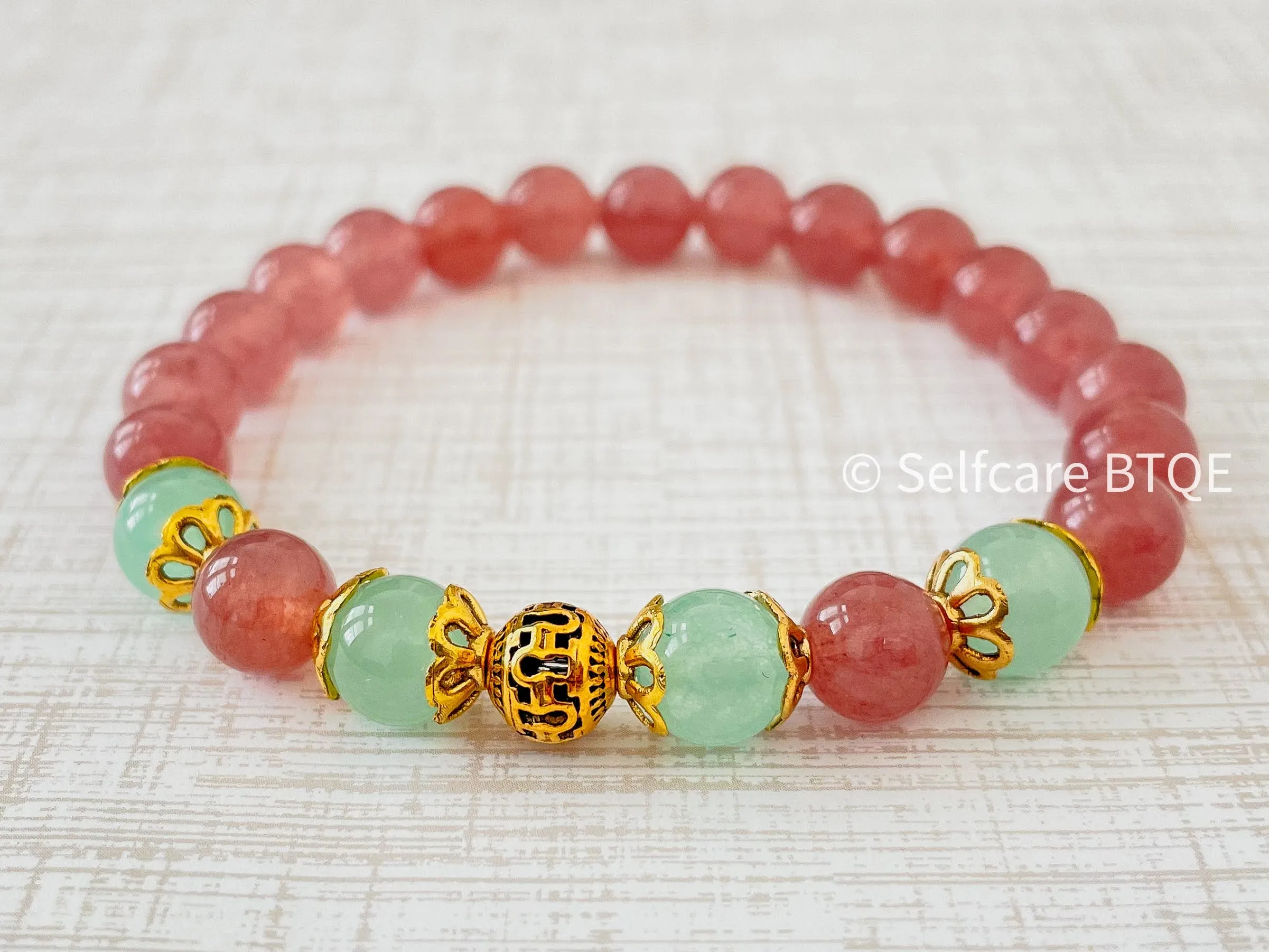 Strawberry Aquamarine Harmony Bracelet | 8 mm