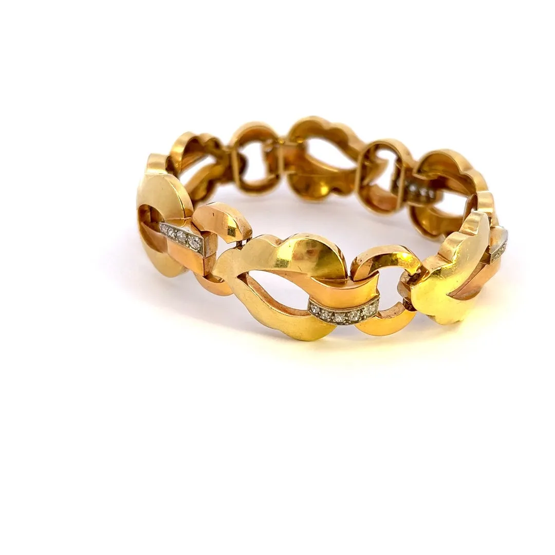 Stunning 18ct Yellow & White Gold Diamond Set Bracelet- A True Investment Piece