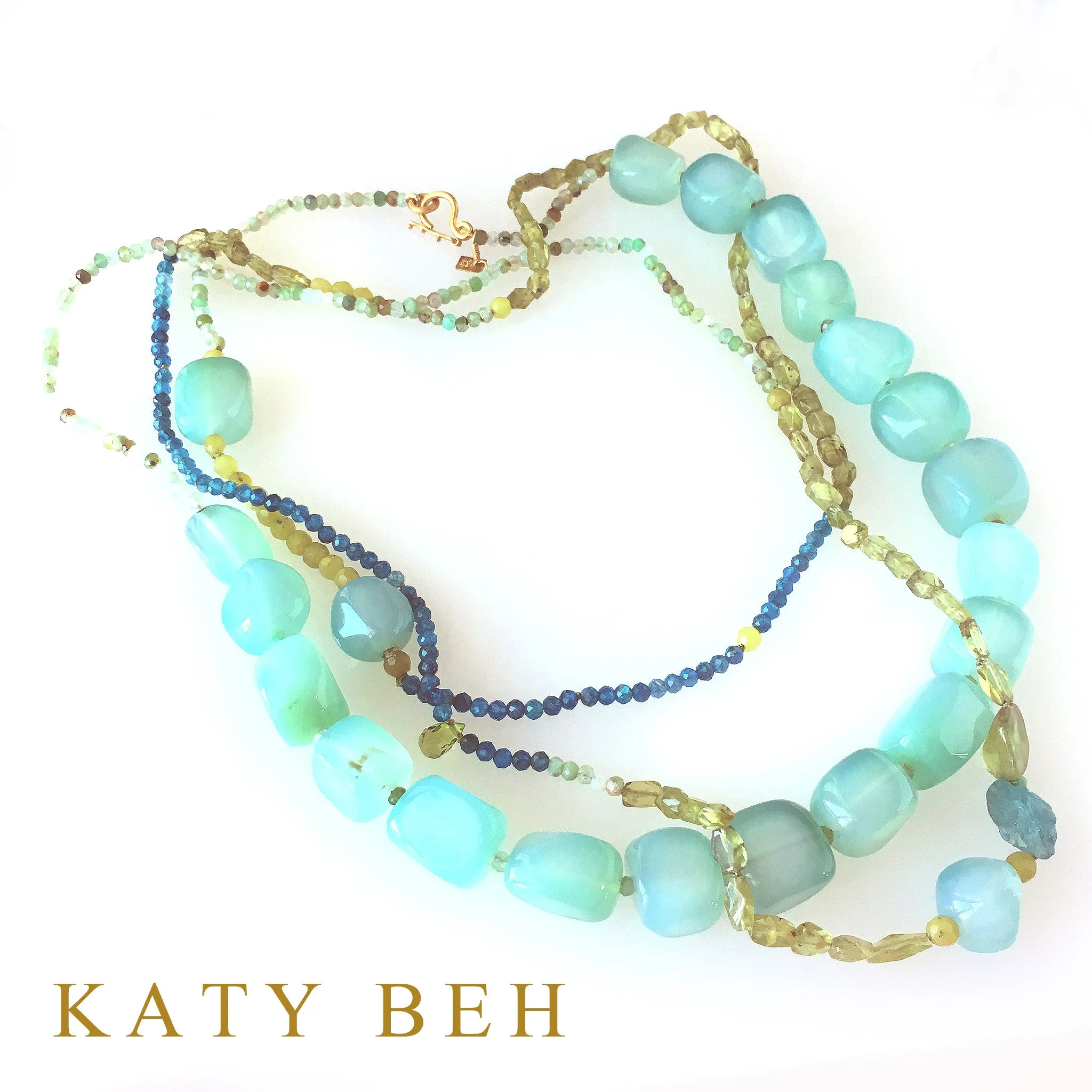 Vanessa Peruvian Chalcedony, Peridot & Chrysoprase Necklace