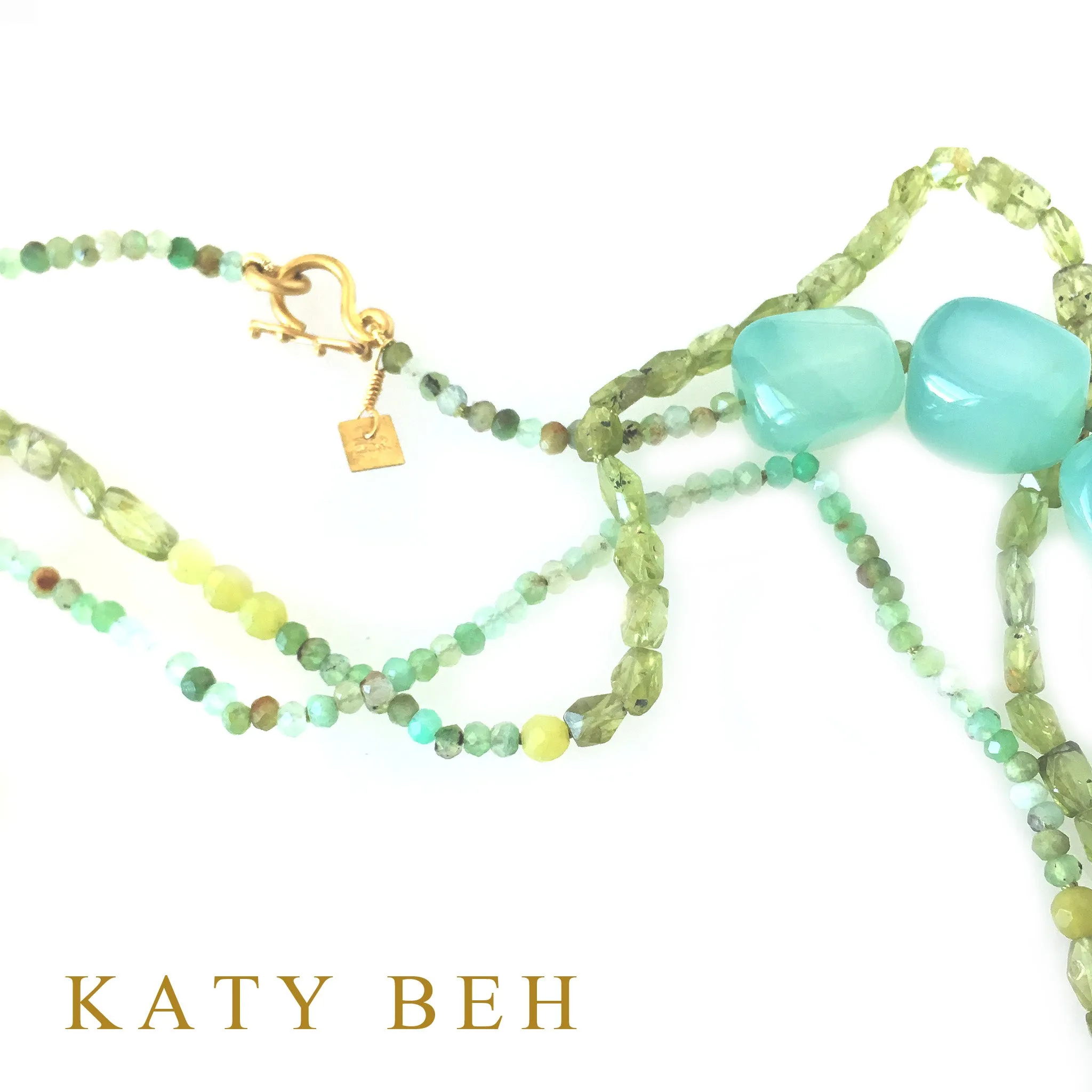 Vanessa Peruvian Chalcedony, Peridot & Chrysoprase Necklace