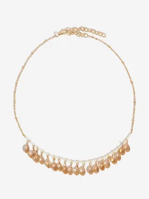 Westside Accessories Gold Glass Gemstone Necklace
