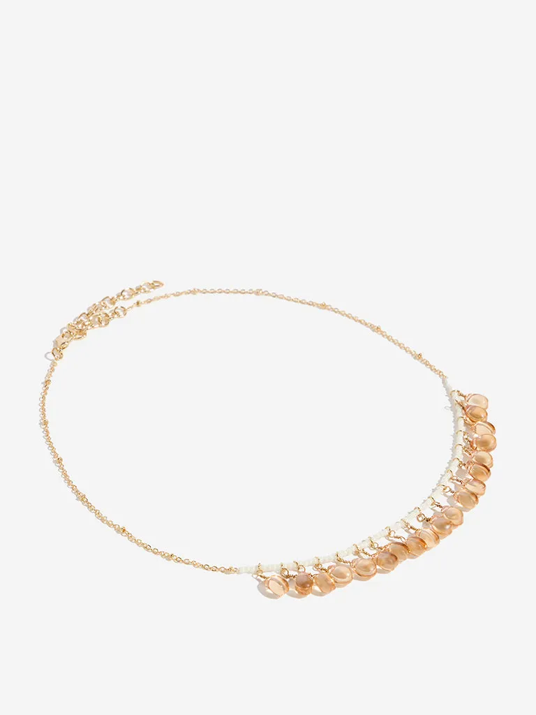 Westside Accessories Gold Glass Gemstone Necklace