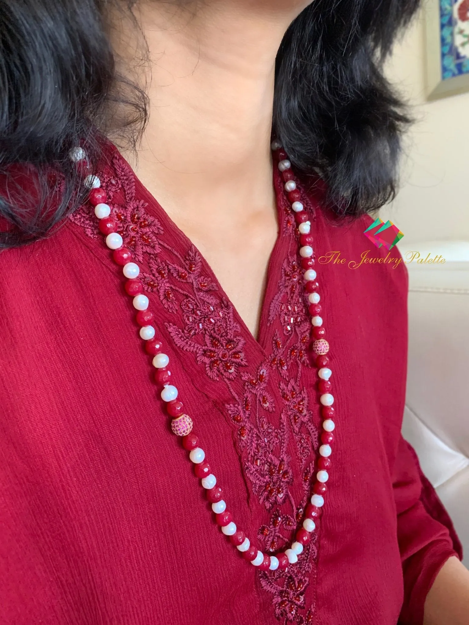 White pearl and agate beads tasbeeh (rosary)